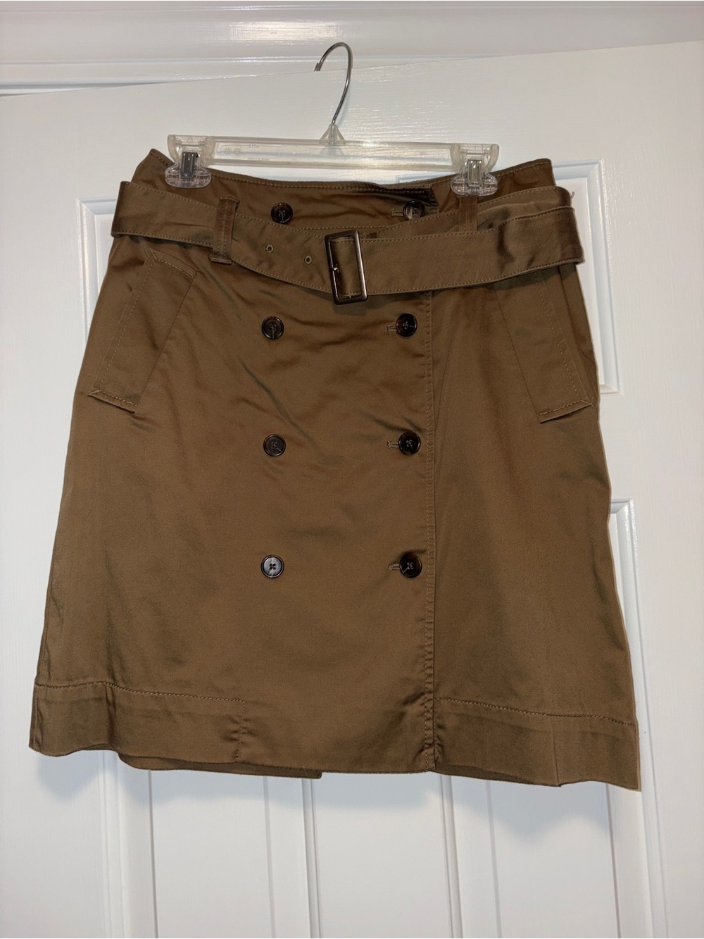 Ann Taylor Brown Belted A-Line Skirt